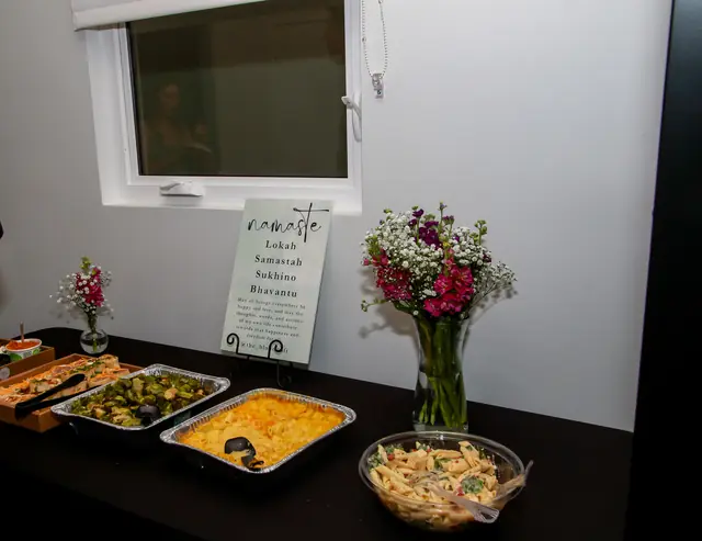 Refreshments table at the Bloom Loft ribbon cutting