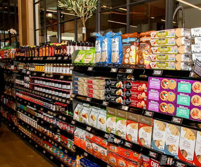 Stocked aisles inside the new Gelson's Toluca Lake