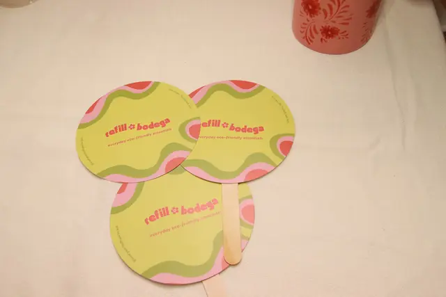 Refill Bodega branded hand fans